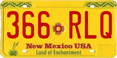 NM license plate 366RLQ