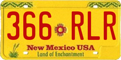 NM license plate 366RLR
