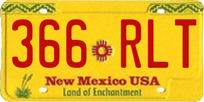 NM license plate 366RLT