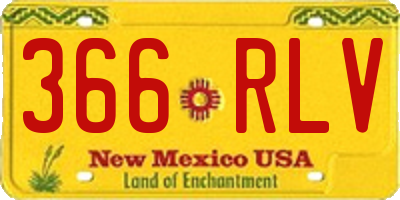 NM license plate 366RLV
