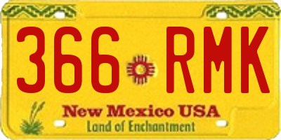 NM license plate 366RMK