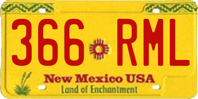 NM license plate 366RML