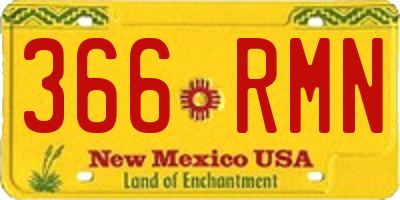 NM license plate 366RMN