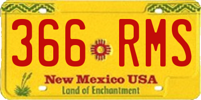 NM license plate 366RMS