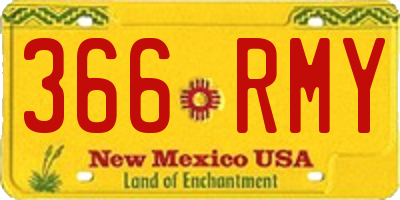 NM license plate 366RMY
