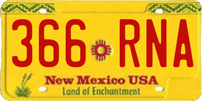 NM license plate 366RNA