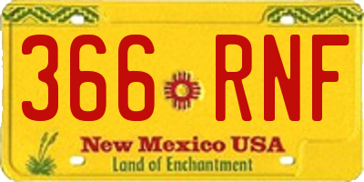 NM license plate 366RNF