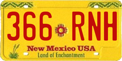 NM license plate 366RNH