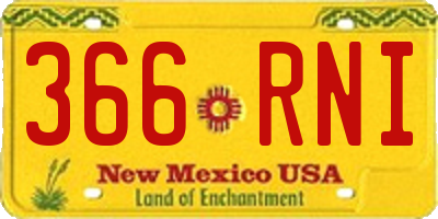 NM license plate 366RNI