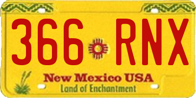 NM license plate 366RNX