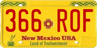 NM license plate 366ROF