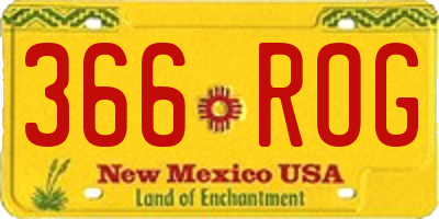 NM license plate 366ROG