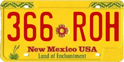 NM license plate 366ROH