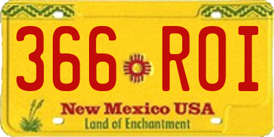 NM license plate 366ROI