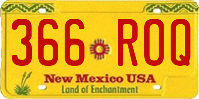 NM license plate 366ROQ