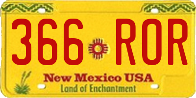 NM license plate 366ROR