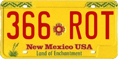 NM license plate 366ROT