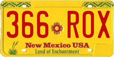 NM license plate 366ROX