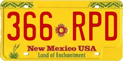 NM license plate 366RPD