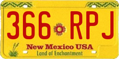 NM license plate 366RPJ