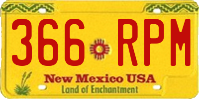 NM license plate 366RPM
