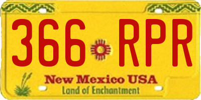 NM license plate 366RPR