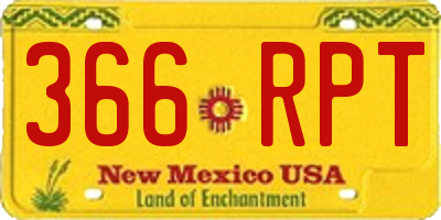 NM license plate 366RPT