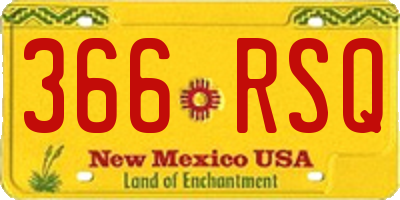 NM license plate 366RSQ