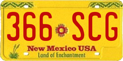 NM license plate 366SCG