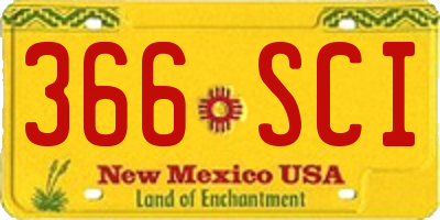 NM license plate 366SCI