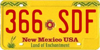 NM license plate 366SDF