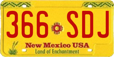 NM license plate 366SDJ