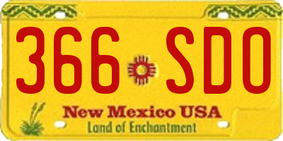 NM license plate 366SDO