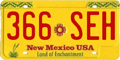 NM license plate 366SEH