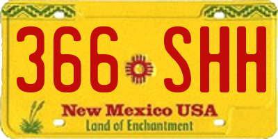 NM license plate 366SHH