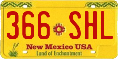 NM license plate 366SHL