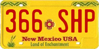 NM license plate 366SHP