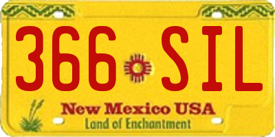 NM license plate 366SIL