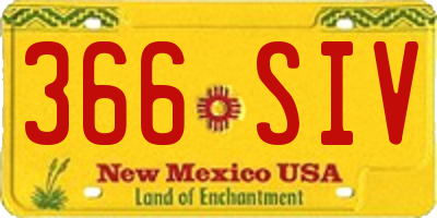 NM license plate 366SIV
