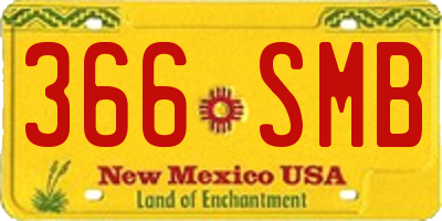 NM license plate 366SMB