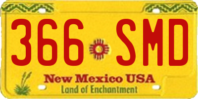 NM license plate 366SMD