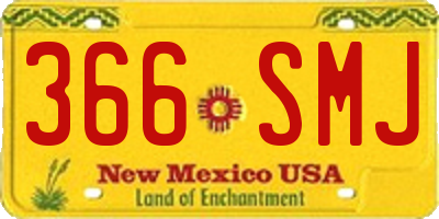 NM license plate 366SMJ