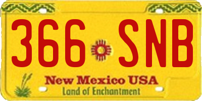 NM license plate 366SNB