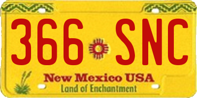 NM license plate 366SNC