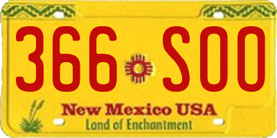 NM license plate 366SOO