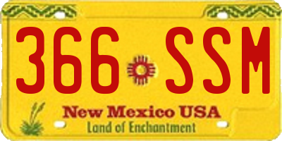 NM license plate 366SSM