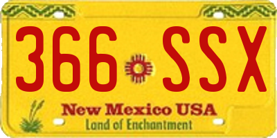 NM license plate 366SSX