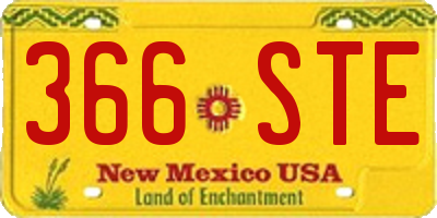 NM license plate 366STE