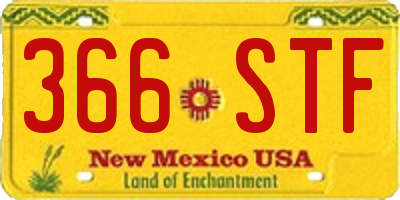 NM license plate 366STF