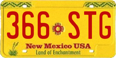 NM license plate 366STG